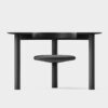 SUI armchair by Raw Edges for +Halle featuring semicircular oak tabletop and circular swivel seat dynamic design
