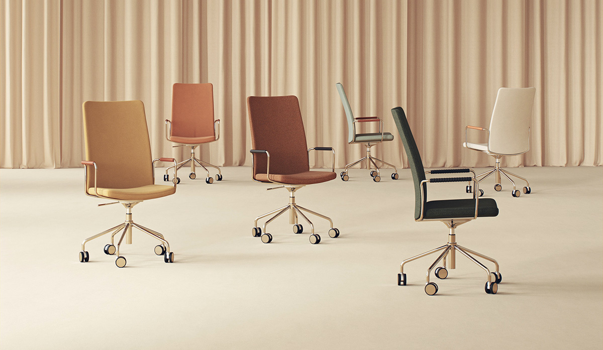 Stella High Back by Broberg Ridderstråle for Swedese featuring soft sweeping lines sophisticated expression