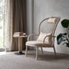 Gemla Open lounge chair by Samuel Wilkinson featuring steam-bent ash frame and paper cord backrest