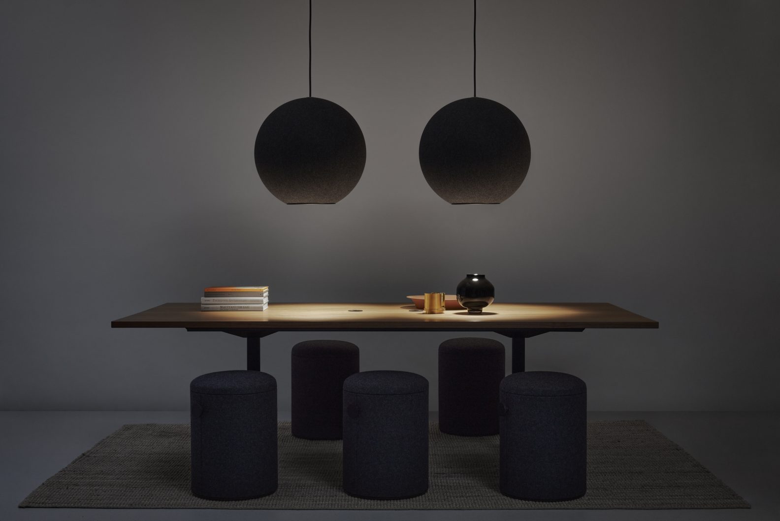 Moon lighting acoustics overview by Thomas Bernstrand for Abstracta combining illumination and sound absorption