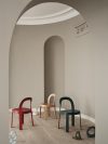 Johan Ansander's new chair for Blå Station featuring generously slender seat supported by minimal structural construction.