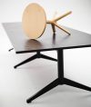Locus pedestal table by Roger Persson featuring entirely wooden construction with solid base for Karl Andersson Söner