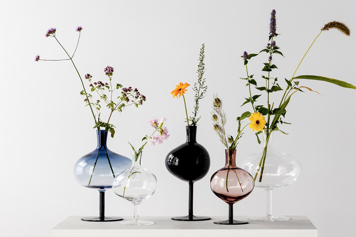Bod bottle collection multiple colors sizes Kosta Boda