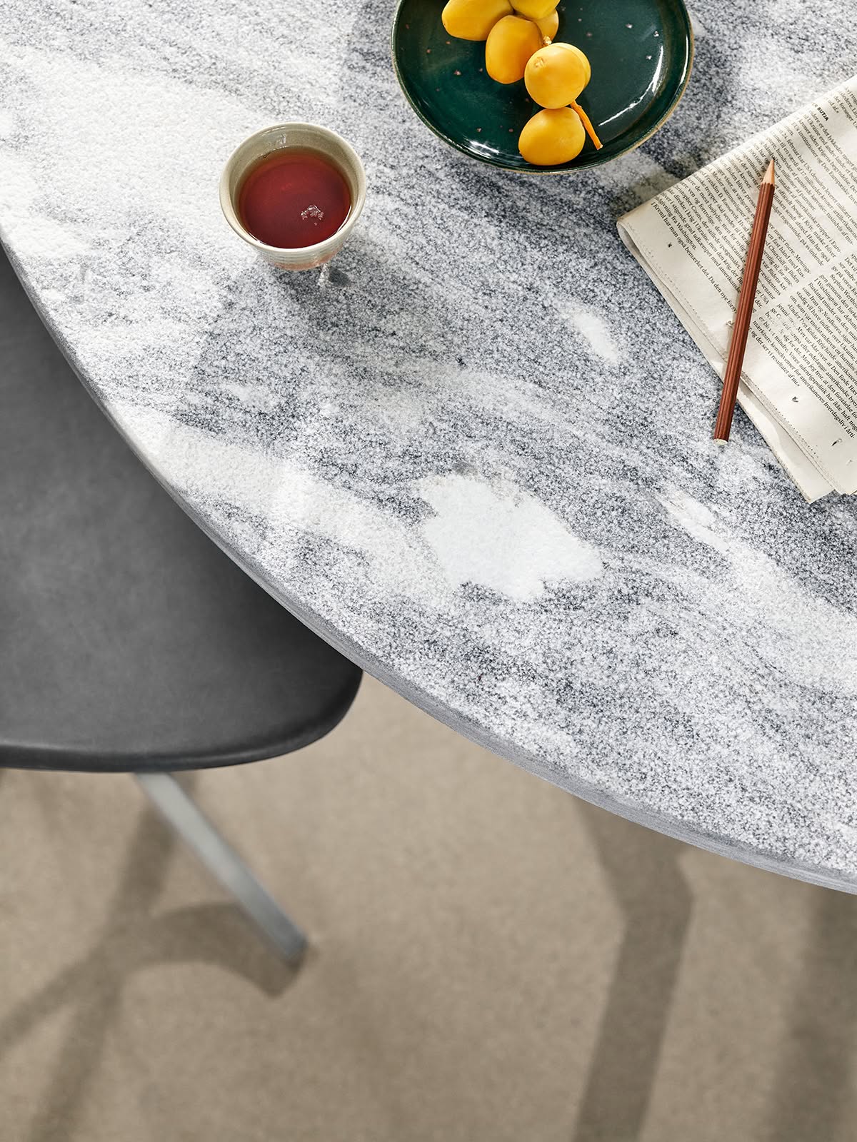 Fauske marble tabletop Poul Kjærholm PK61 coffee table Fritz Hansen Norwegian Arctic stone design furniture