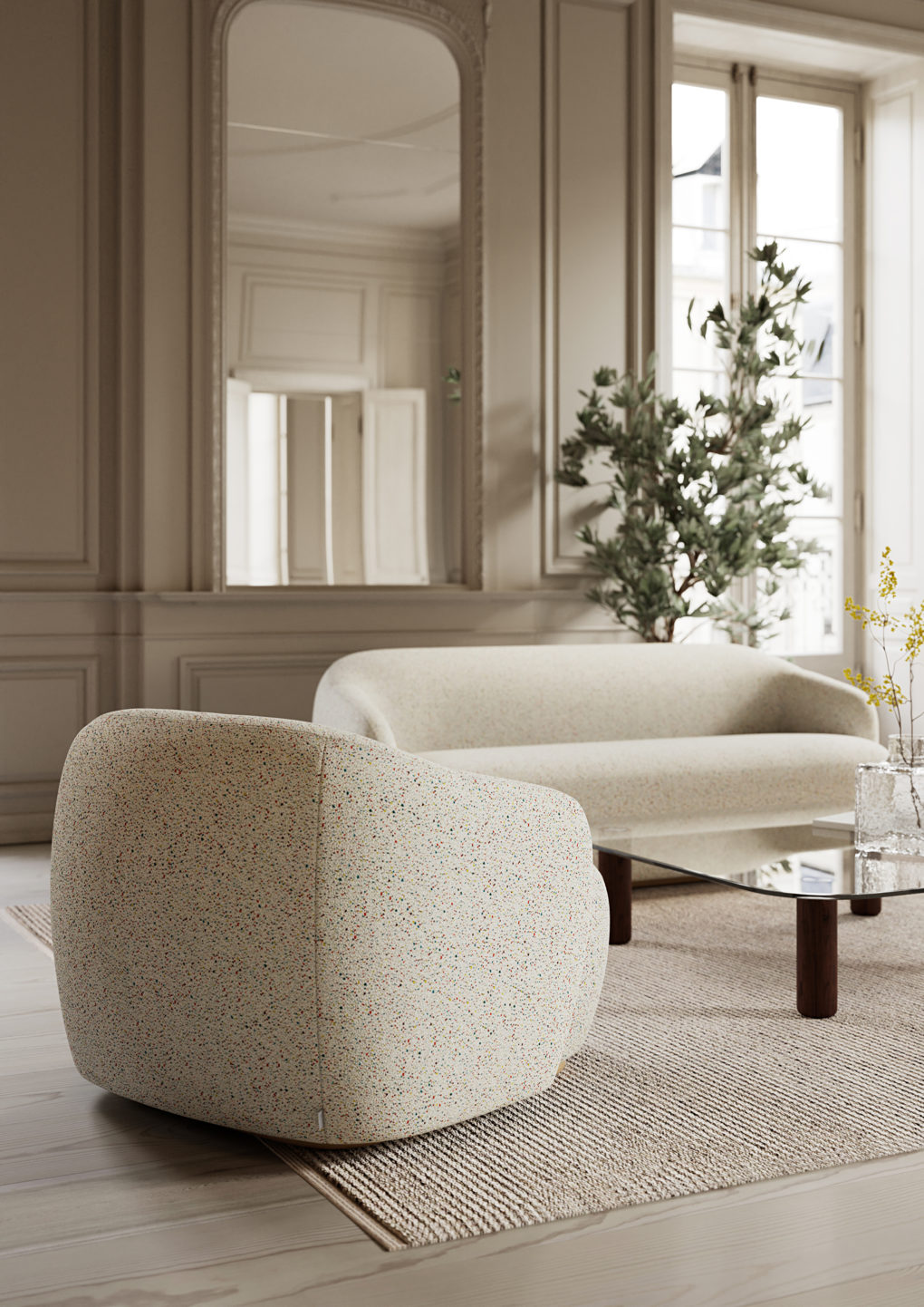 Barba furniture series by Andreas Engesvik for Fogia featuring signature rounded forms and sculptural volumes