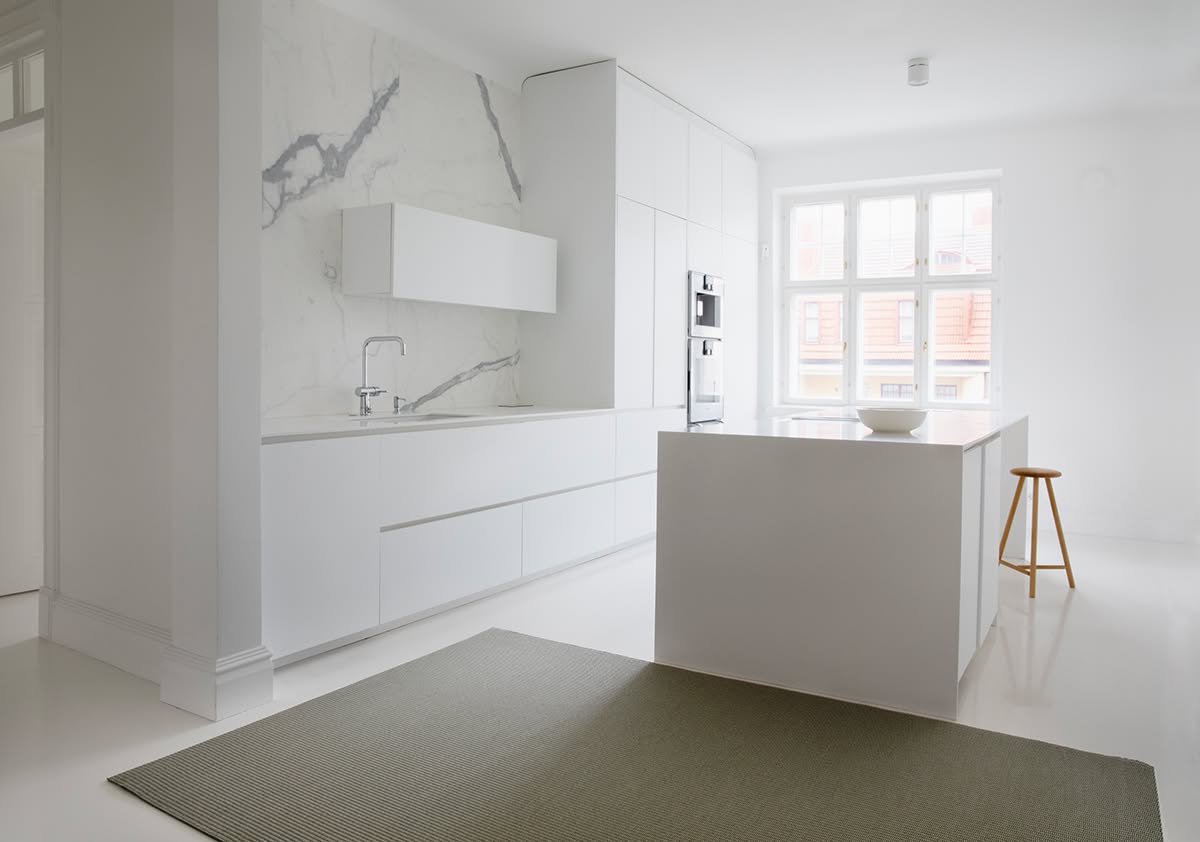 Woodnotes green collection by Ritva Puotila featuring paper yarn textiles with natural tones and minimalist design