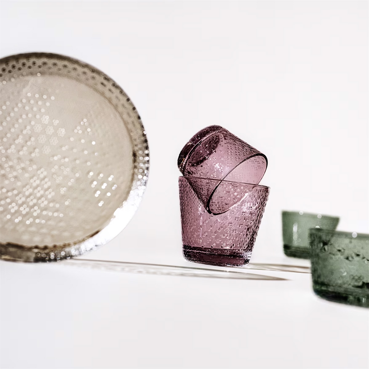 New additions to the Tundra collection designed by Oiva Toikka for Iittala featuring distinctive Nordic glass design