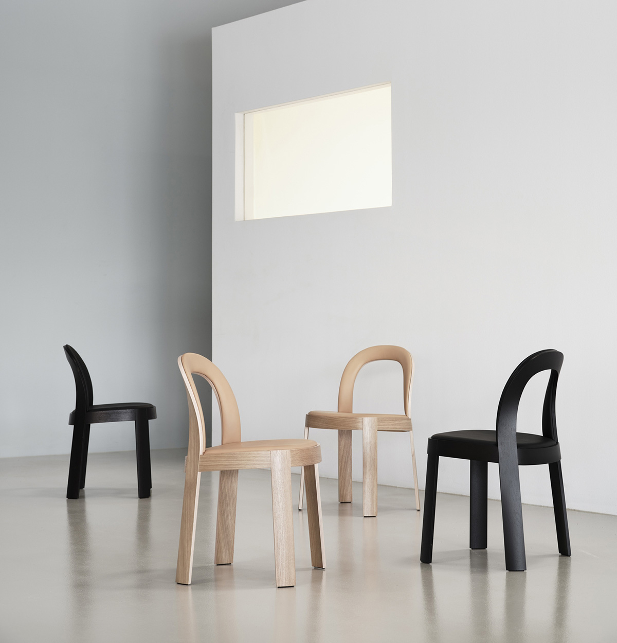 OM chair by Johan Ansander for Blå Station with slender profile and minimal construction in contemporary Scandinavian design