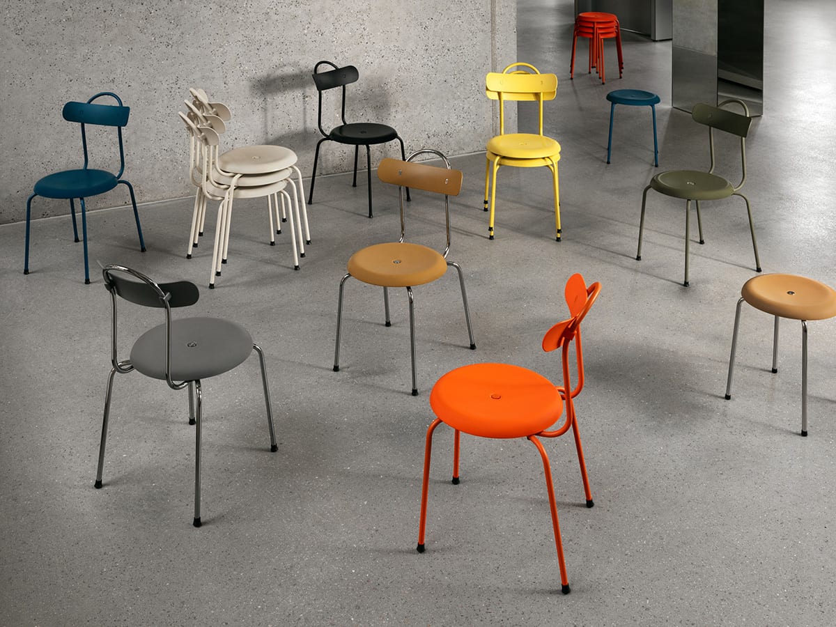 Taburett Plus stool by Lammhults reinterpreting Edvin Ståhl's iconic 282 design from 1955 with contemporary materials