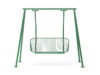 Korg swinging sofa by Thomas Bernstrand for Nola featuring suspended basket-like design for playful outdoor seating experiences
