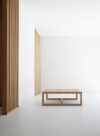 Minimalist Frame coffee table by John Pawson expanding Nikari's pure wooden furniture collection