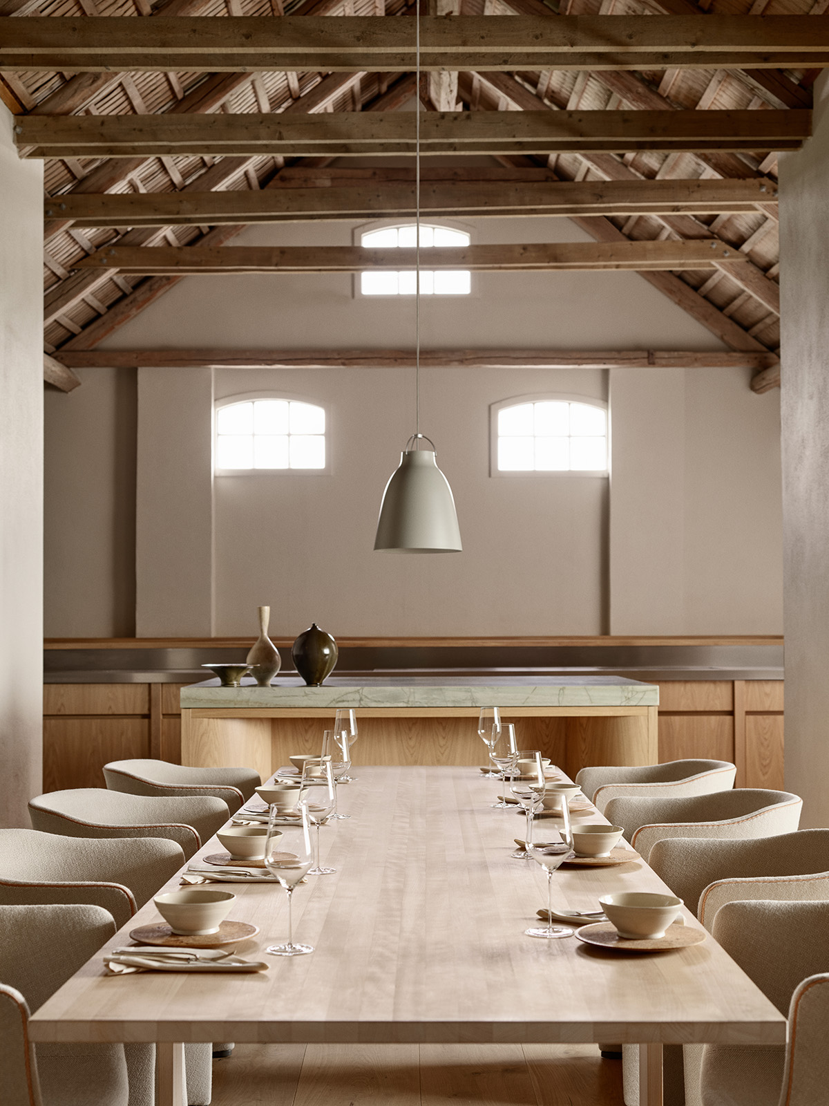 Iconic Caravaggio pendant lamp with new color options designed by Cecilie Manz