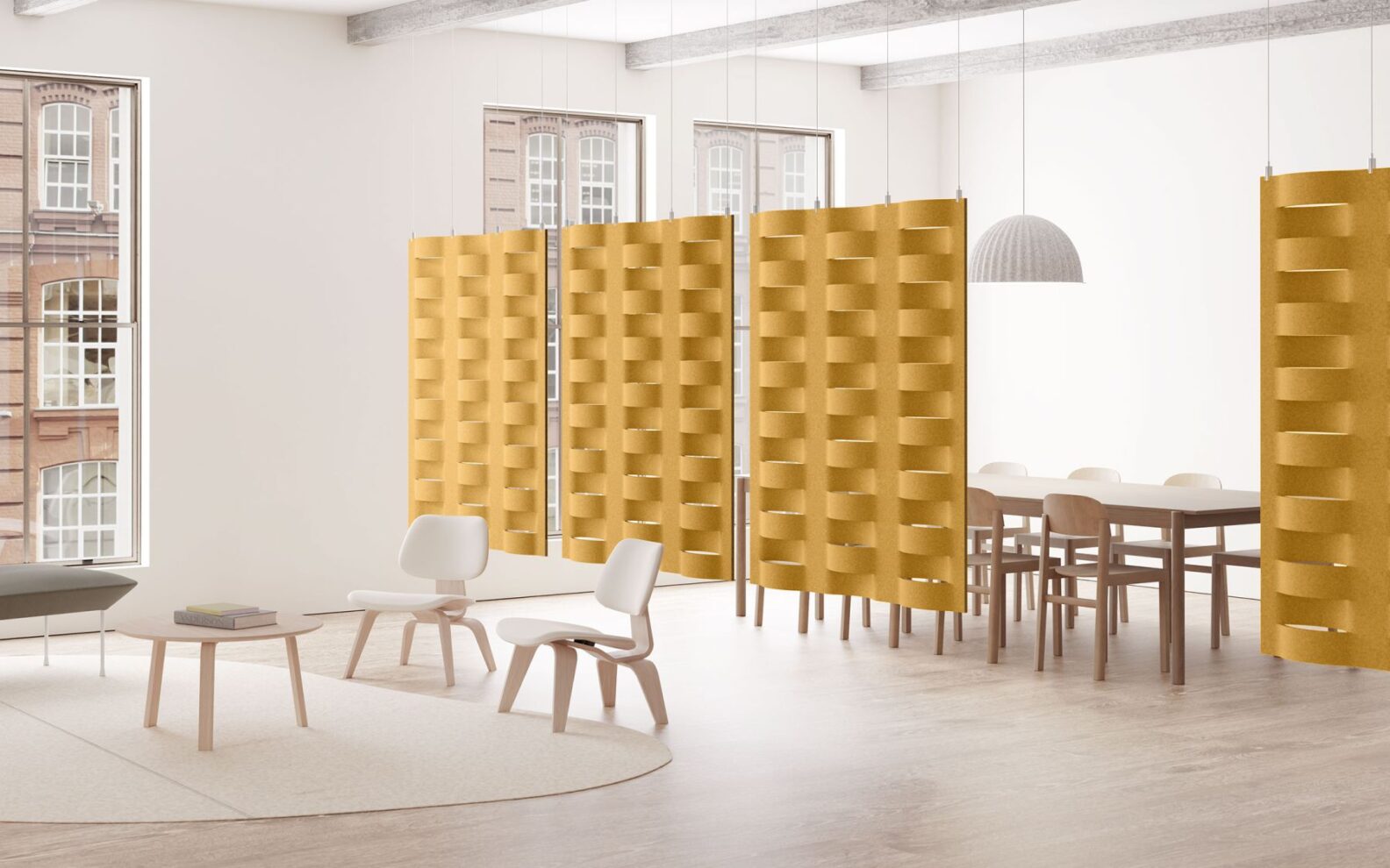 CURRENT and TIDE acoustic panels by Mia Cullin for FilzFelt featuring flow-inspired patterns that enhance sound management