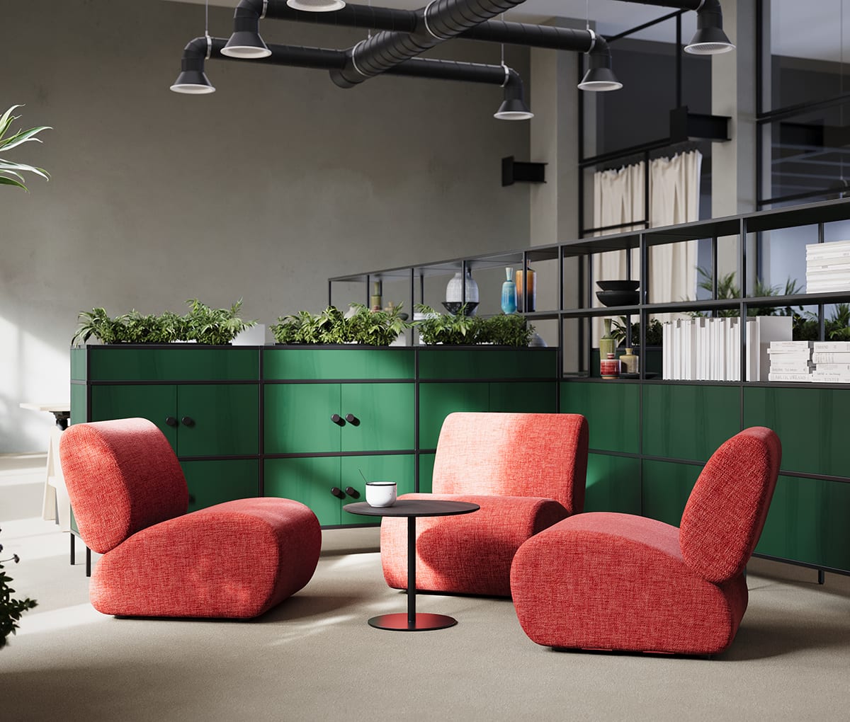 LOG modular sofa and armchair by Studio Stockholm for Horreds featuring cylindrical elements and flexible configurations