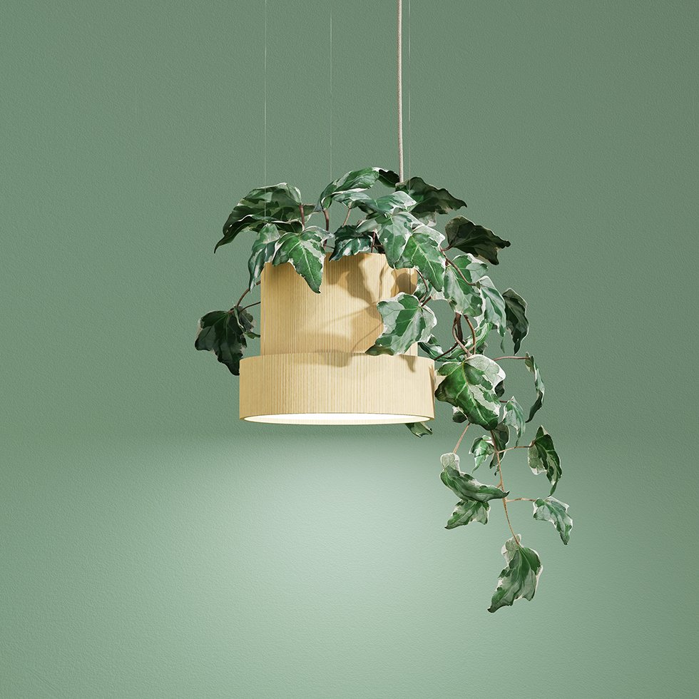 EVY lamp by Formateket for ZERO featuring customizable design that allows users to select their preferred plant element