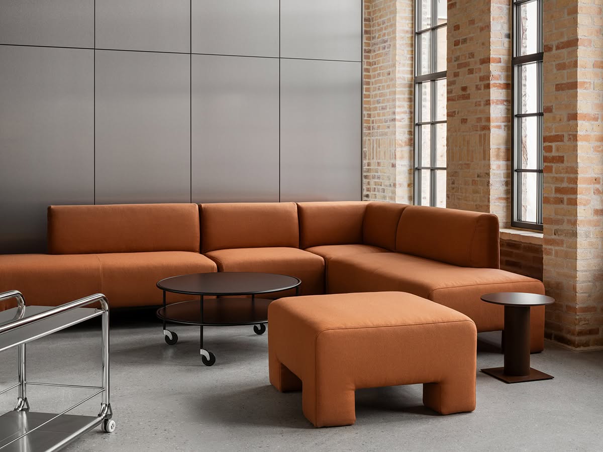 GEOFANTI by Anya Sebton for Lammhults featuring more domesticated proportions while maintaining its distinctive geometric form