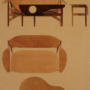 Finn Juhl’s original watercolour drawing of the Butterfly Table. Photo: Pernille Klemp, Designmuseum Danmark