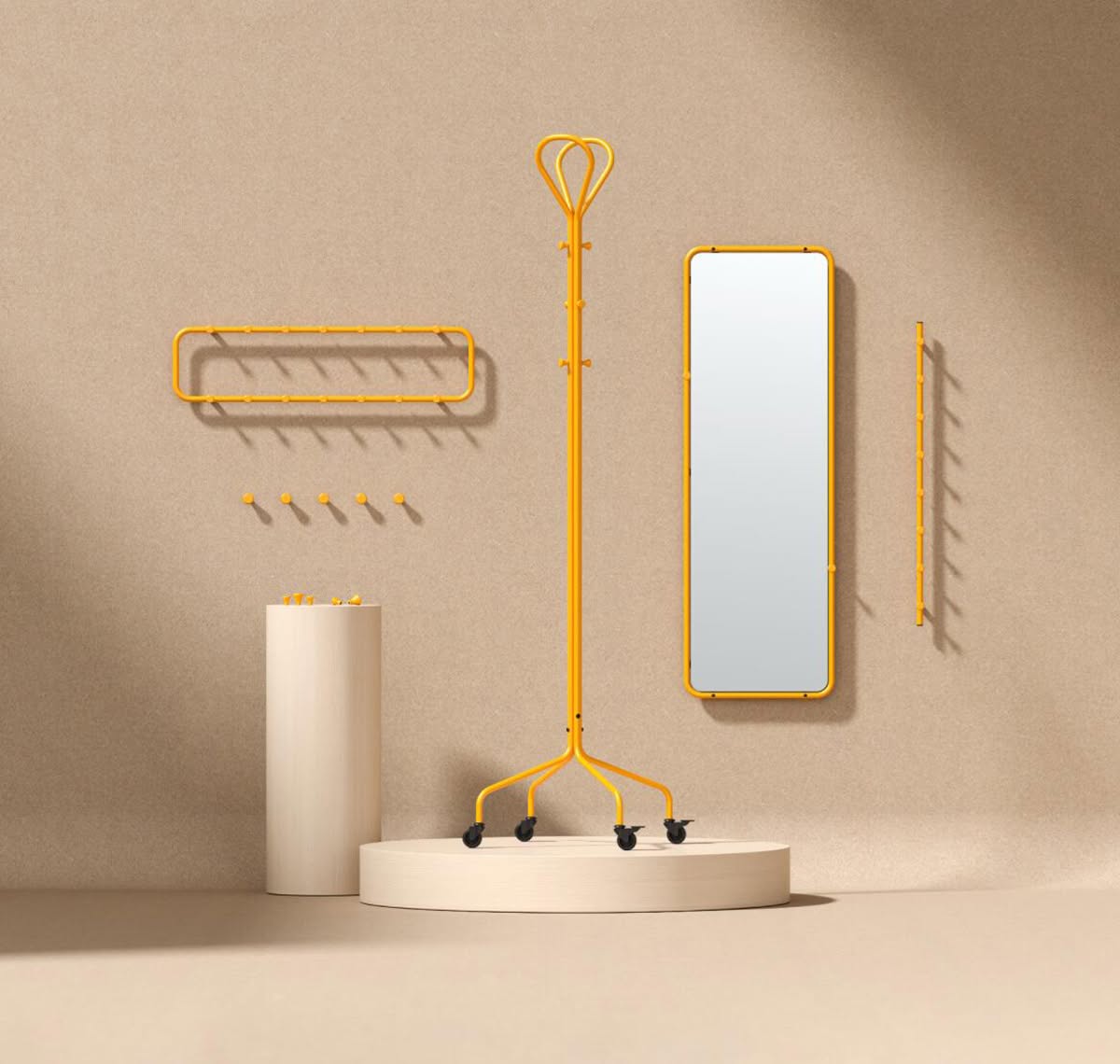 Expanded CLASSIC family by Kauppi & Kauppi for Essem Design featuring cohesive hallway storage solutions with Scandinavian simplicity