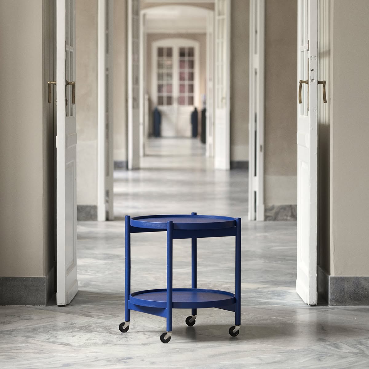 Hans Bølling's iconic Tray Table in Designmuseum Danmark's signature indigo blue, limited edition of 500 pieces