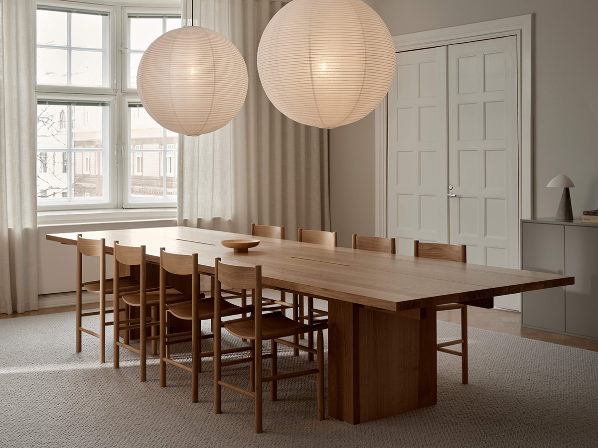 LINEA KVP11 from Nikari in conference setting with seating for 10 people, executed in oiled oak