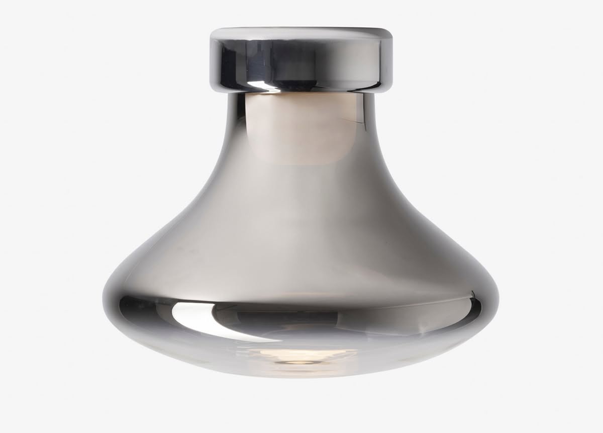 Organic-shaped Nebula lighting fixture with gradient metallic finish that dynamically mirrors surroundings even when unlit