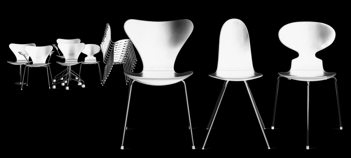 Model: AJ stolefamilie Udf¯relse: lak Designer: Arne Jacobsen DesignÂr: 1952, 1955 Product: AJ chair family Finish: lacquer Designer: Arne Jacobsen Year of design: 1952, 1955 Modell: AJ Stuhlfamilie Ausf¸hrung: Lak Designer: Arne Jacobsen Designjahr: 1952, 1955