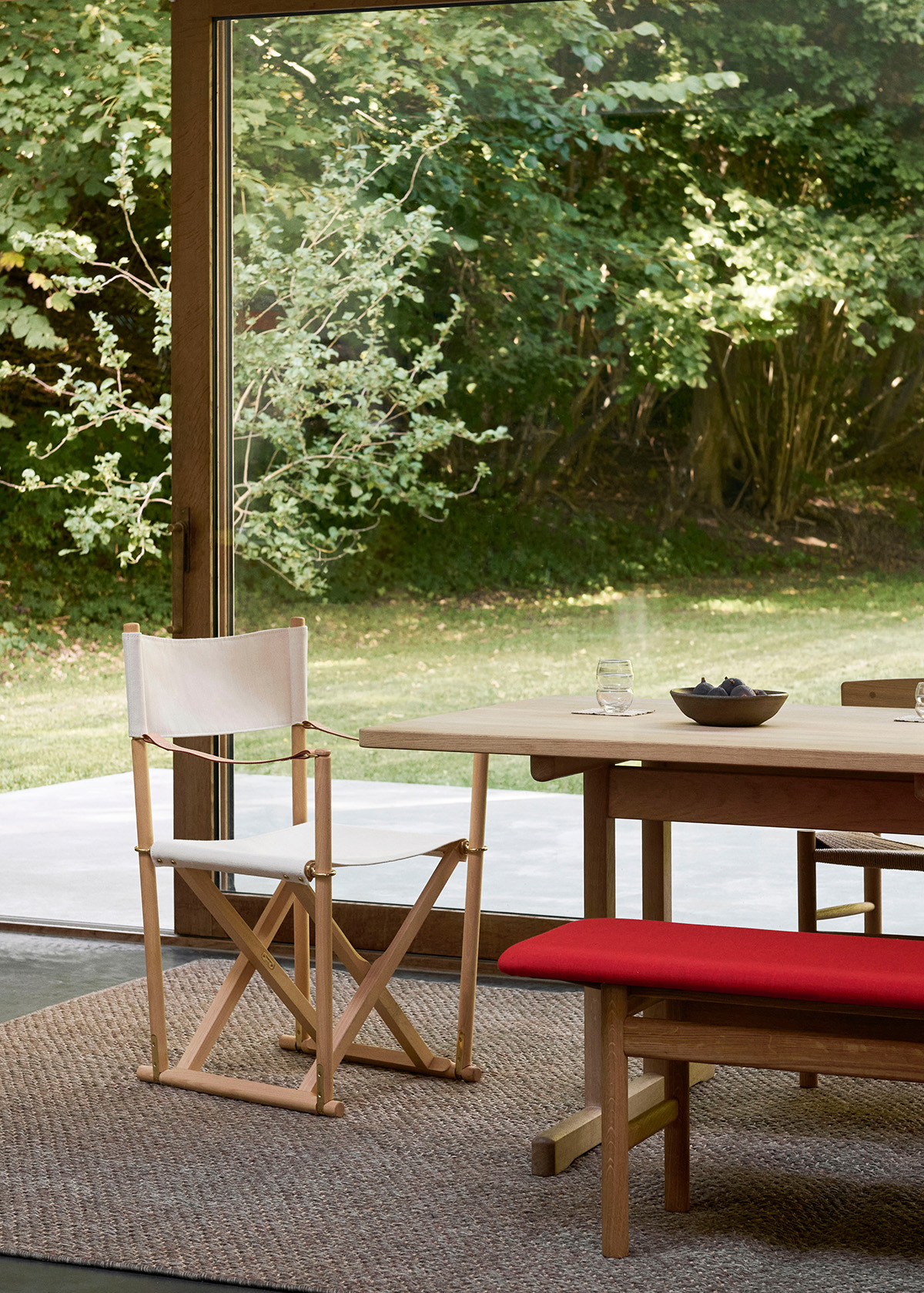 MK16FoldingChair BeechOilCottonCanvasNatural MogensenC18TableOakLightOil BMBenchwithoutbackRemix643