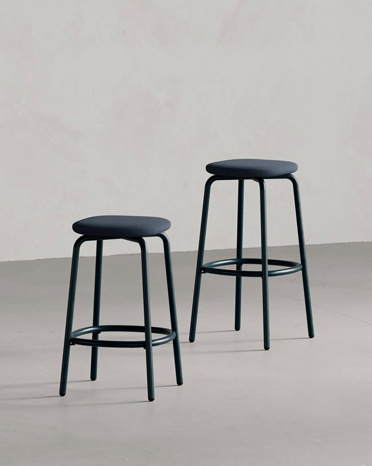 NEST Bar Stool by Form Us With Love and +Halle, full frontal view showing organic form at counter height
