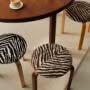 Artek Zebra 2026 in situ Stool 60 Black and Brown Zebra Table 91 walnut master
