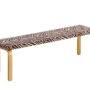 Bench 168B legs honey stained Zebra brown upholstered cut out master