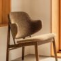 Audo Penguin Wooden Lounge Chair Fully Upholstered Logan Nutmeg