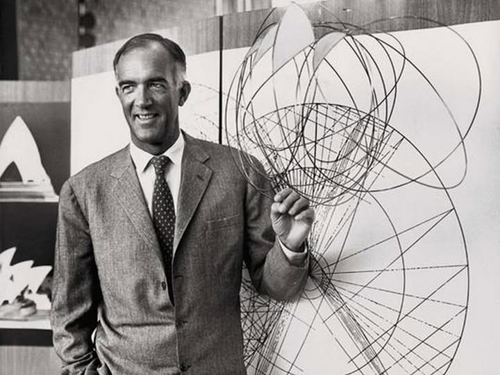 Portrait of Jørn Utzon, Danish architect and designer, winner of the Pritzker Prize 2003